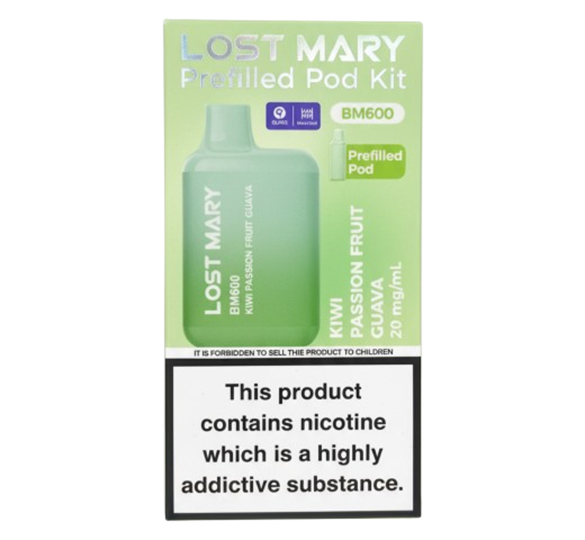 Lost Mary BM600 Kiwi Passion Fruit Guava Prefilled Pod Kit