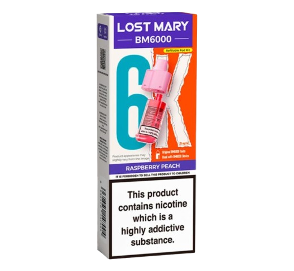 Lost Mary BM600 Raspberry Peach Refillable Pod Kit