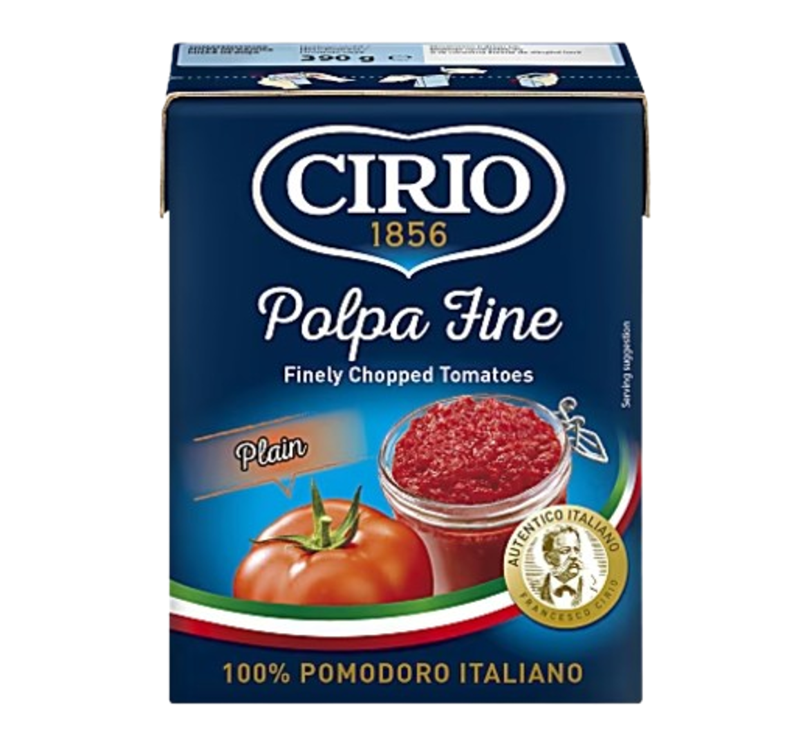 Cirio Polpa Fine — Finely Chopped Tomatoes (Plain)