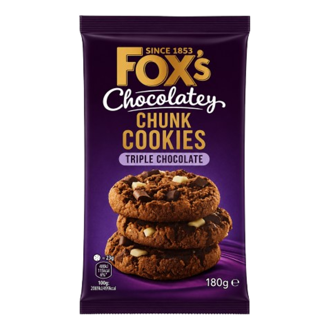 Fox's Chocolatey Choc Chunk Cookies Triple Chocolate