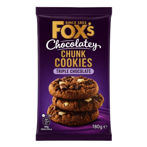 Fox's Chocolatey Choc Chunk Cookies Triple Chocolate