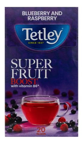 Tetley Super Fruits Boost Blueberry and Raspberry Tea Bags 20pk