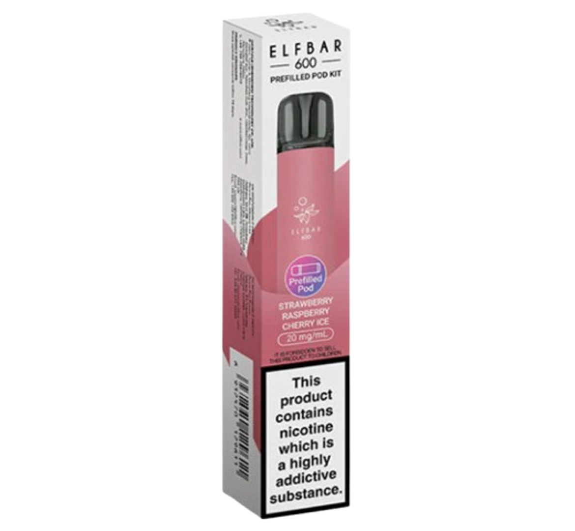 Elfbar 600 Strawberry Raspberry Cherry Ice Prefilled Pod Kit
