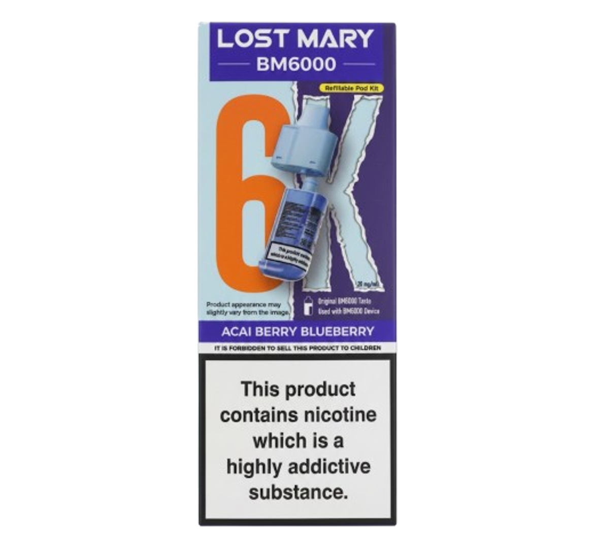 Lost Mary BM6000 6K ACAI Berry Blueberry Refillable Pod Kit