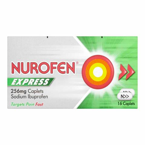 Nurofen Express 256mg Pain Relief Caplets 16pk