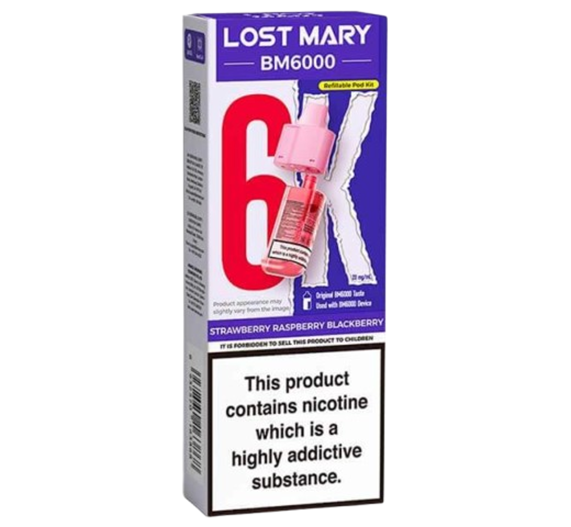 Lost Mary BM6000 Strawberry Raspberry Blackberry Refillable Pod Kit