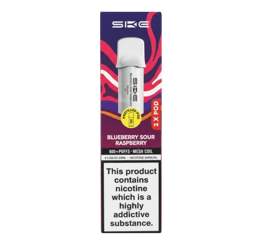 SKE 600 Blueberry Sour Raspberry 2 X Pod