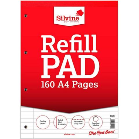 Silvine Refil Pad 160 A4 Pages
