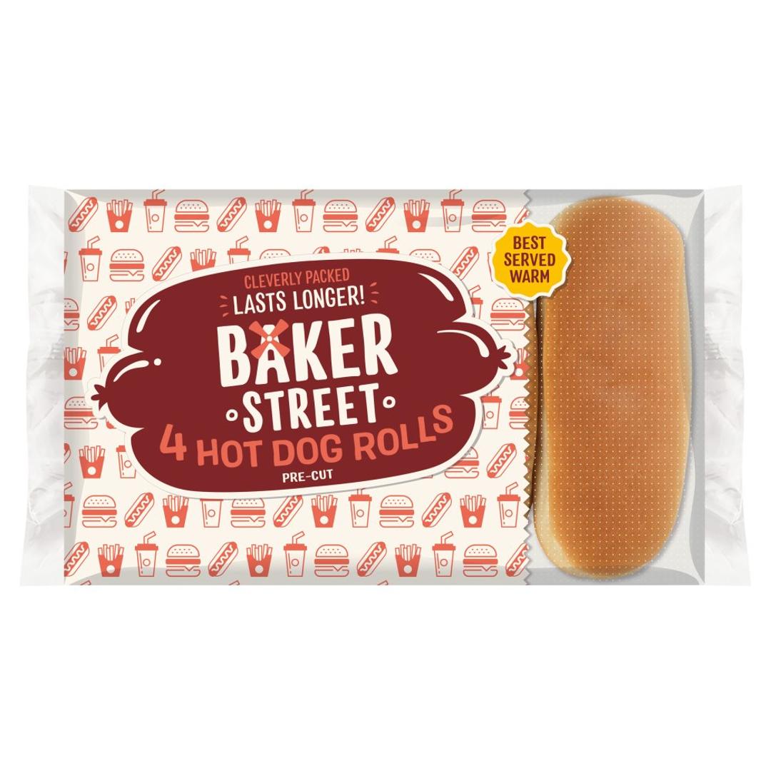 Baker Street Hot Dog Rolls 4pk