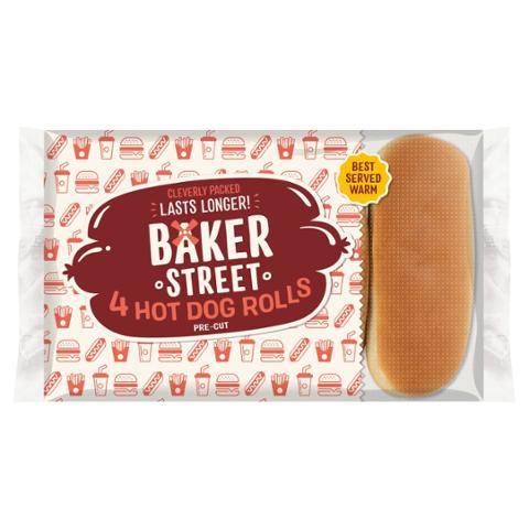 Baker Street Hot Dog Rolls 4pk
