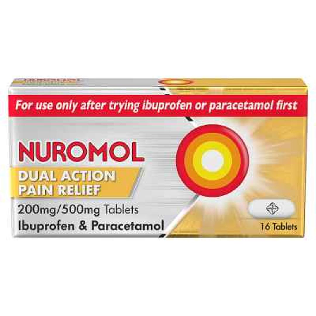 Nuromol Dual Action Pain Relief 200mg/500mg 16pk