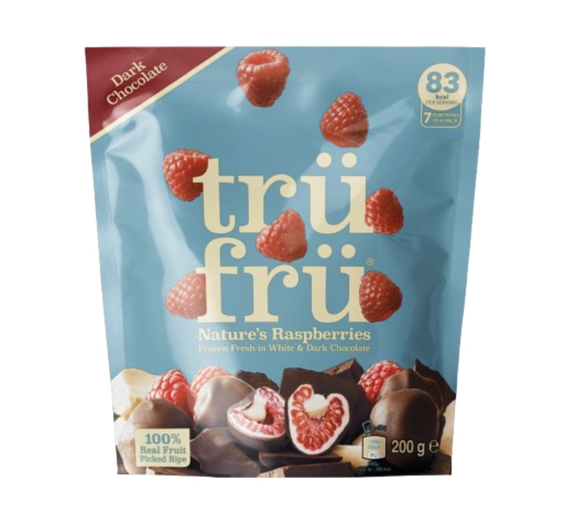 TruFru Rasperry Frozen White & Dark Chocolate