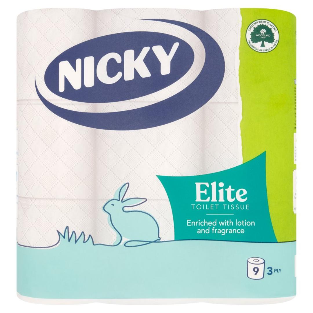 Nicky Elite Toilet Tissue 3 Ply 9 Rolls