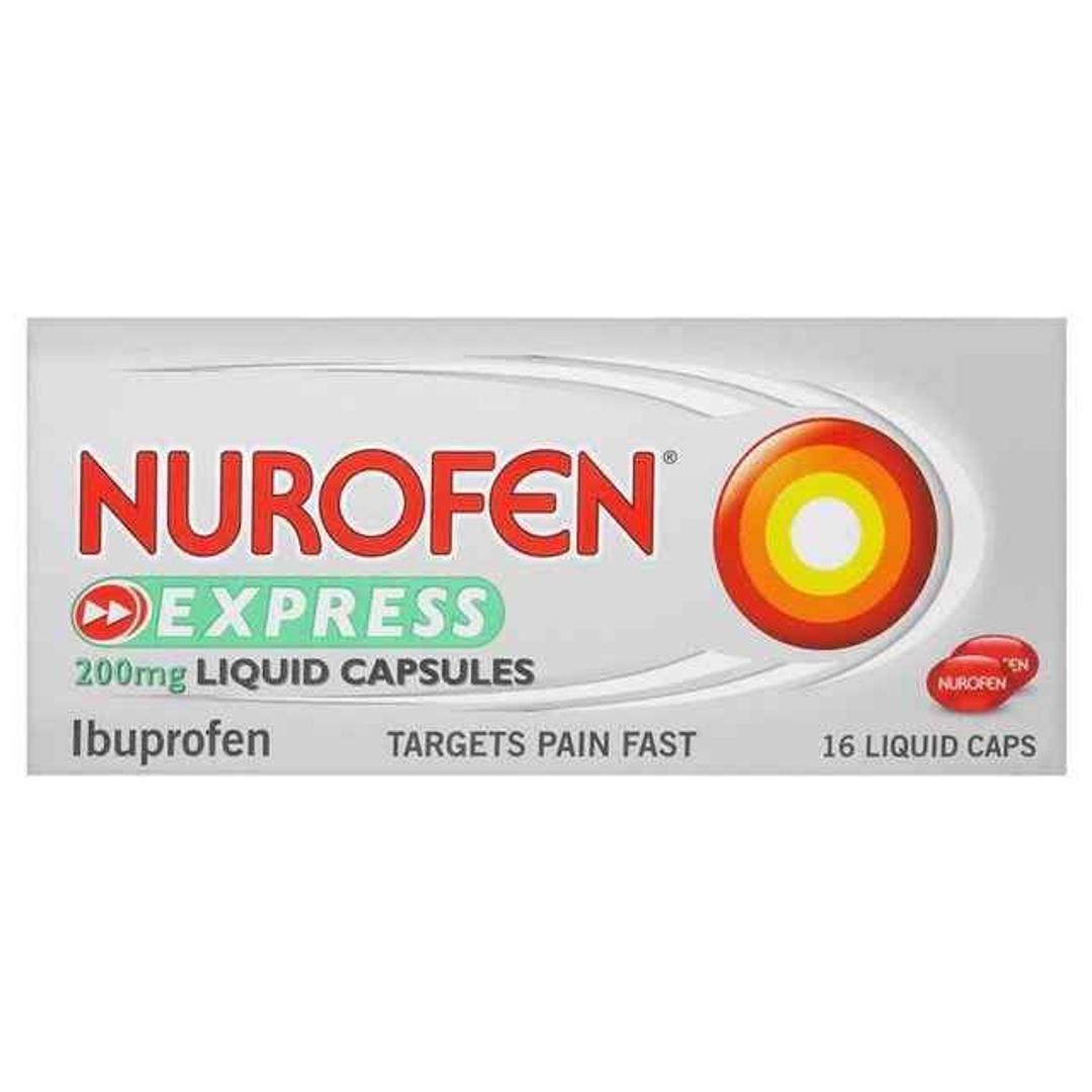 Nurofen Express Ibuprofen 200mg Liquid Capsules 16pk