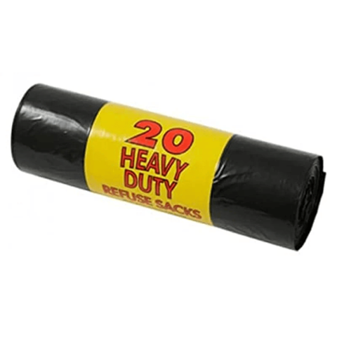 MD Heavy Duty Black Refuse Sacks Bags 20pk