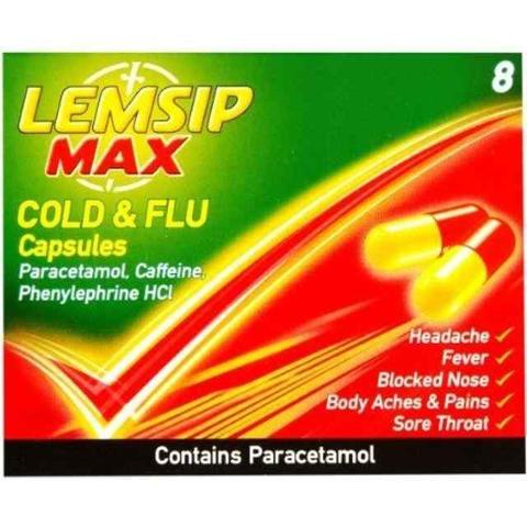 Lemsip Max Cold & Flu Capsules 8pk