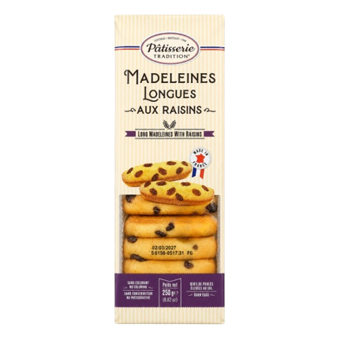 Patisserie Tradition Madeleines Longues Aux Raisins