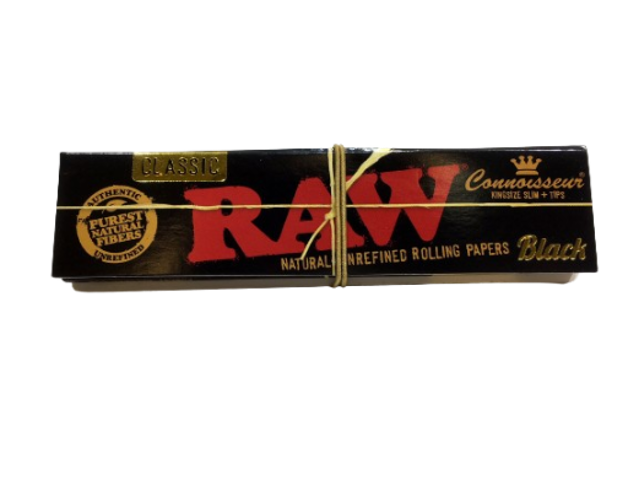RAW Black Connoisseur King Size Slim Papers + Tips
