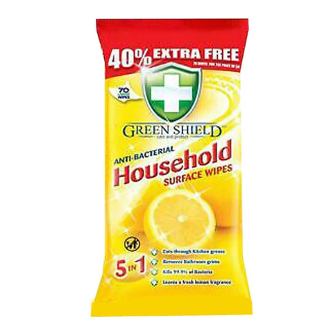 Green Shield Anti-Bacterial Household Surface Wipes 70pk