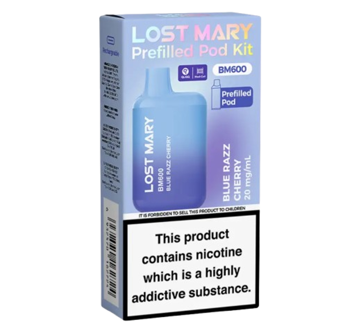 Lost Mary BM600 Blue Razz Cherry Prefilled Pod Kit