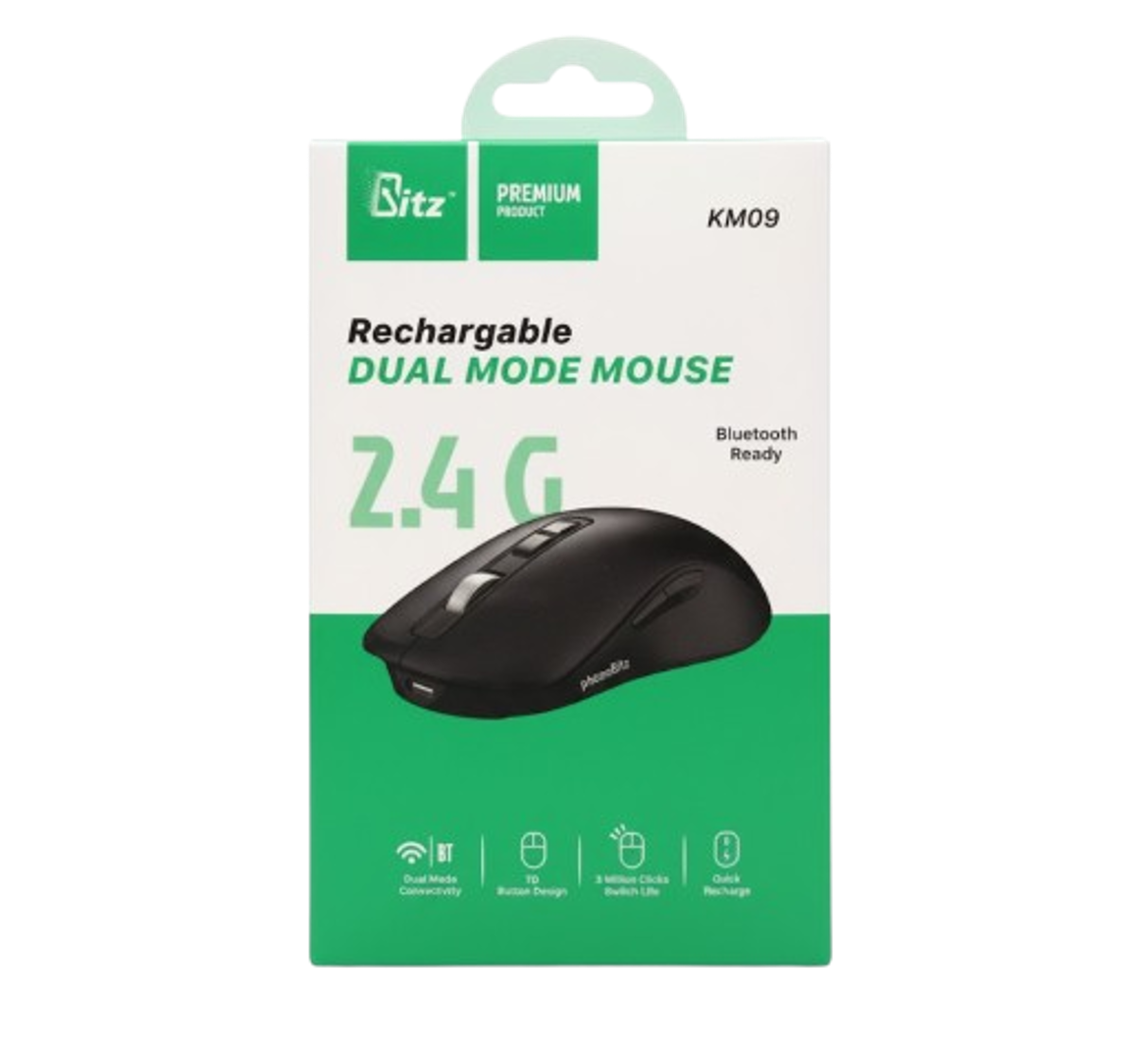 itz KM09 Rechargeable Dual Mode Mouse (2.4G + Bluetooth) Rechargable MOUSE KM09