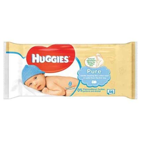 Huggies Pure Baby Wipes 56pk