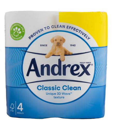Andrex Classic Clean Toilet Tissue 4pk