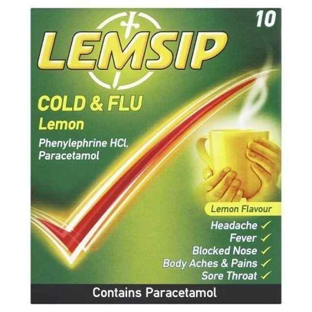 Lemsip Cold & Flu Lemon Sachets 10pk