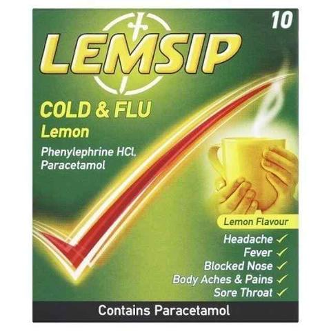 Lemsip Cold & Flu Lemon Sachets 10pk