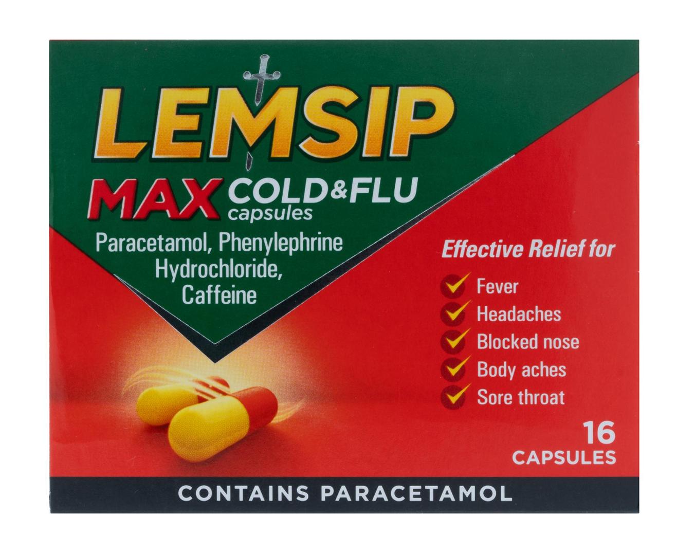 Lemsip Max Cold & Flu Capsules 16pk