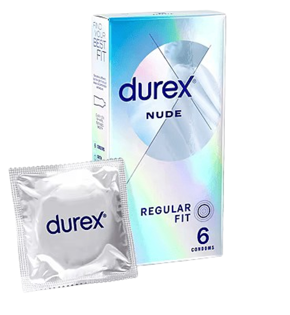 Durex Nude Regular Fit Condoms 6pk
