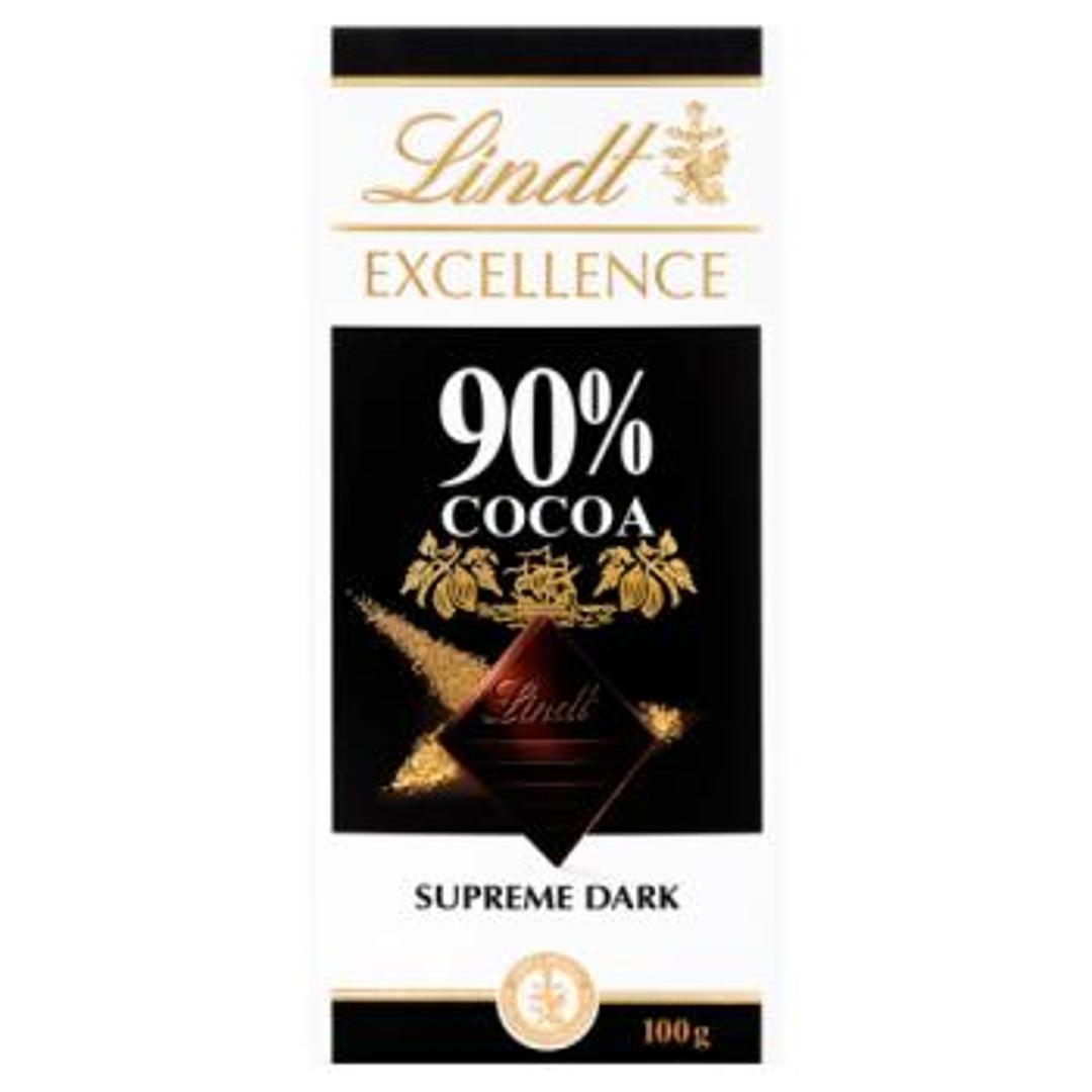 Lindt Excellence Supreme Dark 90% Cocoa Chocolate Bar