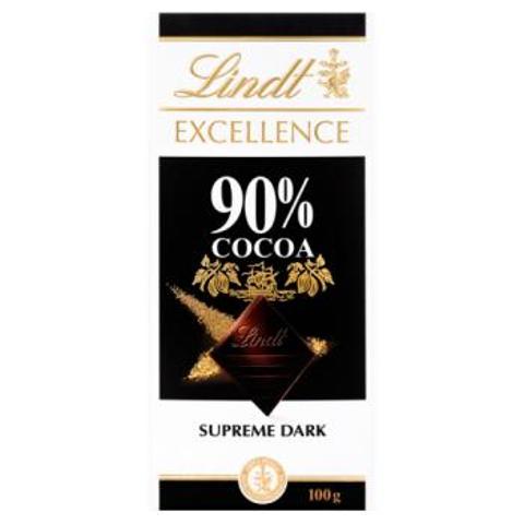 Lindt Excellence Supreme Dark 90% Cocoa Chocolate Bar