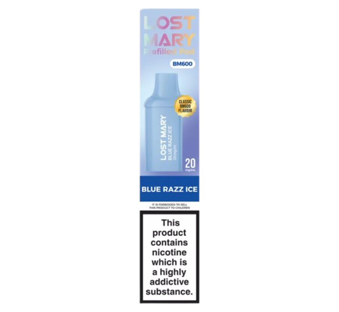 Lost Mary BM600 Blue Razz Ice Prefilled Pod