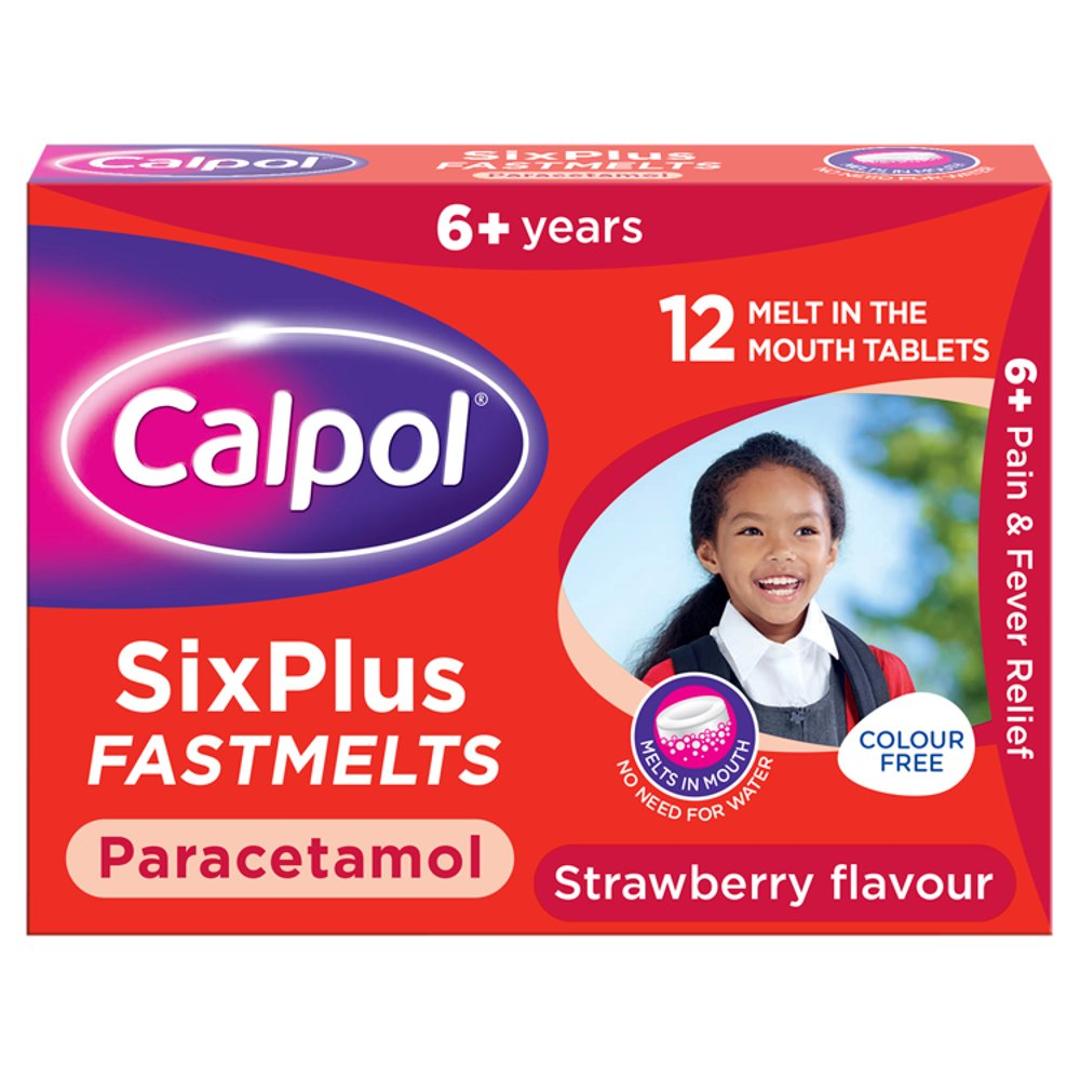 Calpol 6+ Fastmelts Paracetamol Strawberry Flavour 12pk
