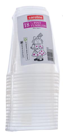 Caroline Clear Plastic Half Pint Tumblers