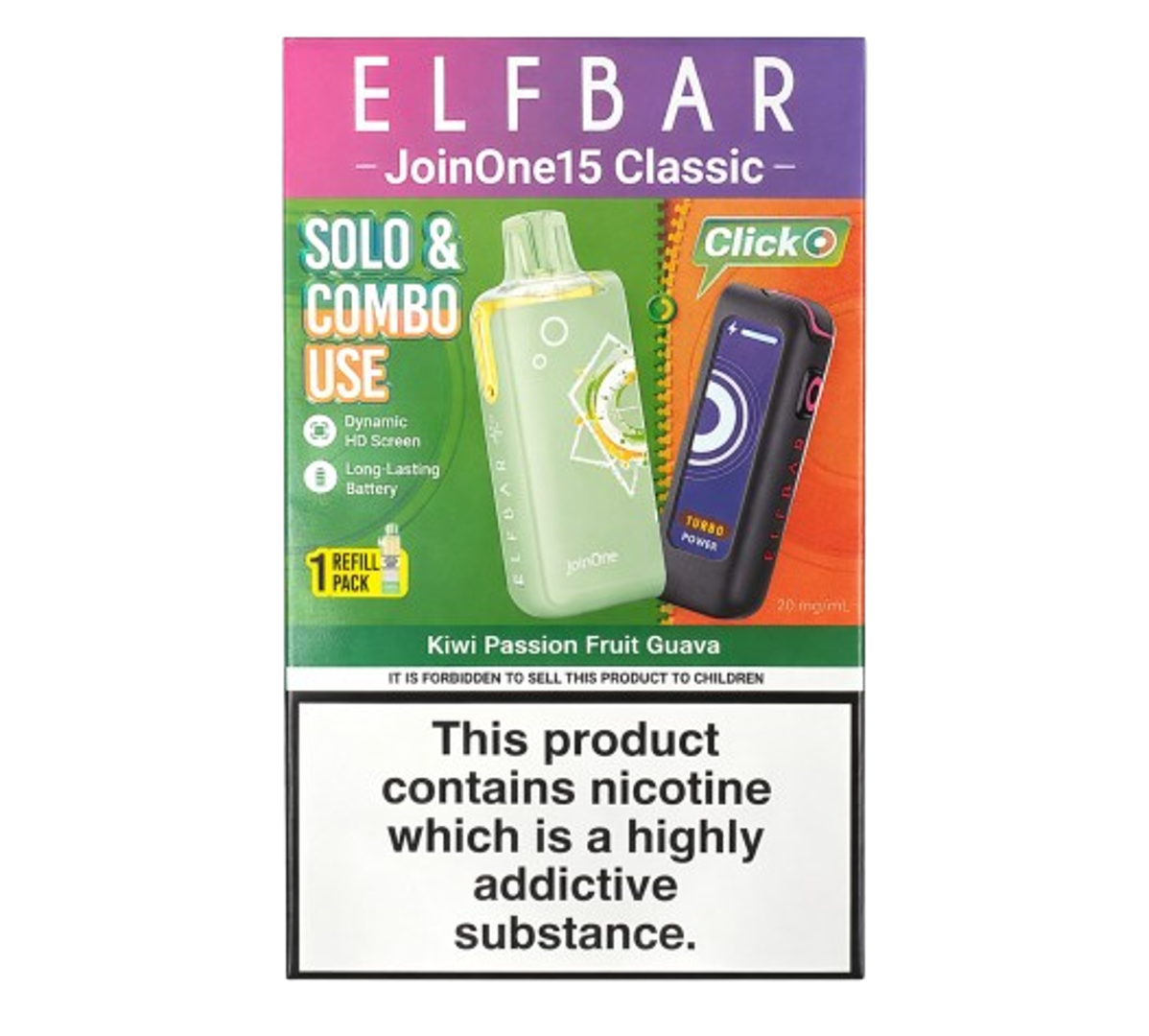 Elfbar JoinOne15 Classic Kiwi Passion Fruit Guava Refill Pack