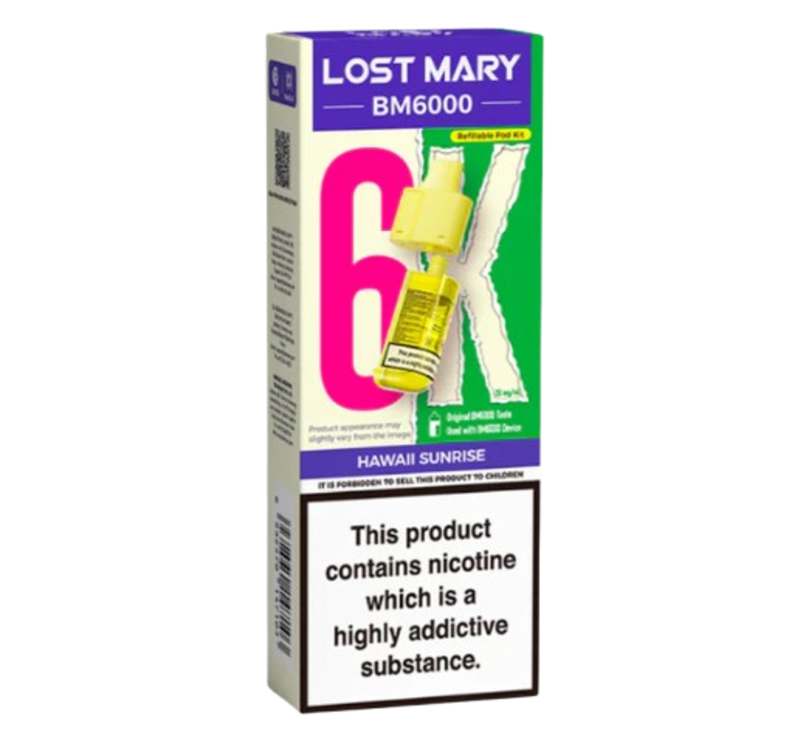 Lost Mary BM6000 6K Hawaii Sunrise Refillable Pod Kit