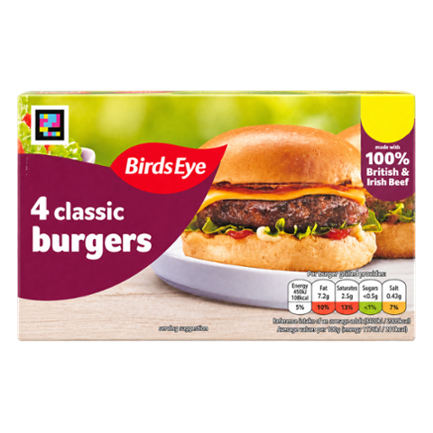 Birds Eye 4 Classic Burgers
