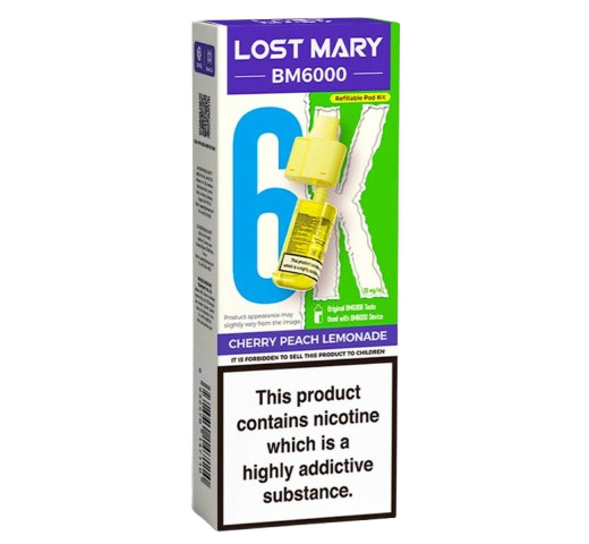Lost Mary BM6000 6K Cherry Peach Lemonade Refillable Pod Kit