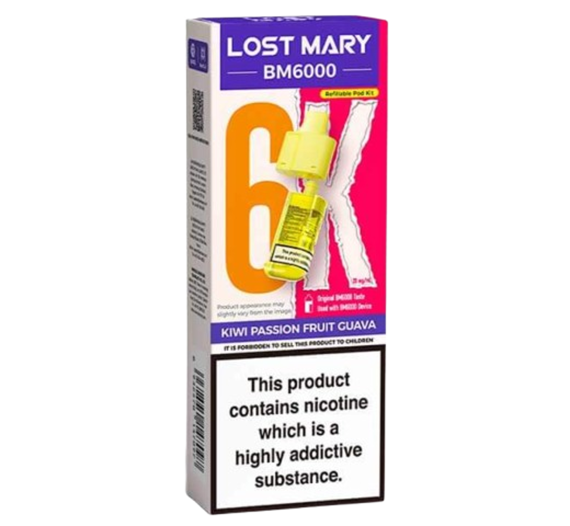 Lost Mary BM6000 6K Kiwi Passion Fruit Guava Refillable Pod Kit