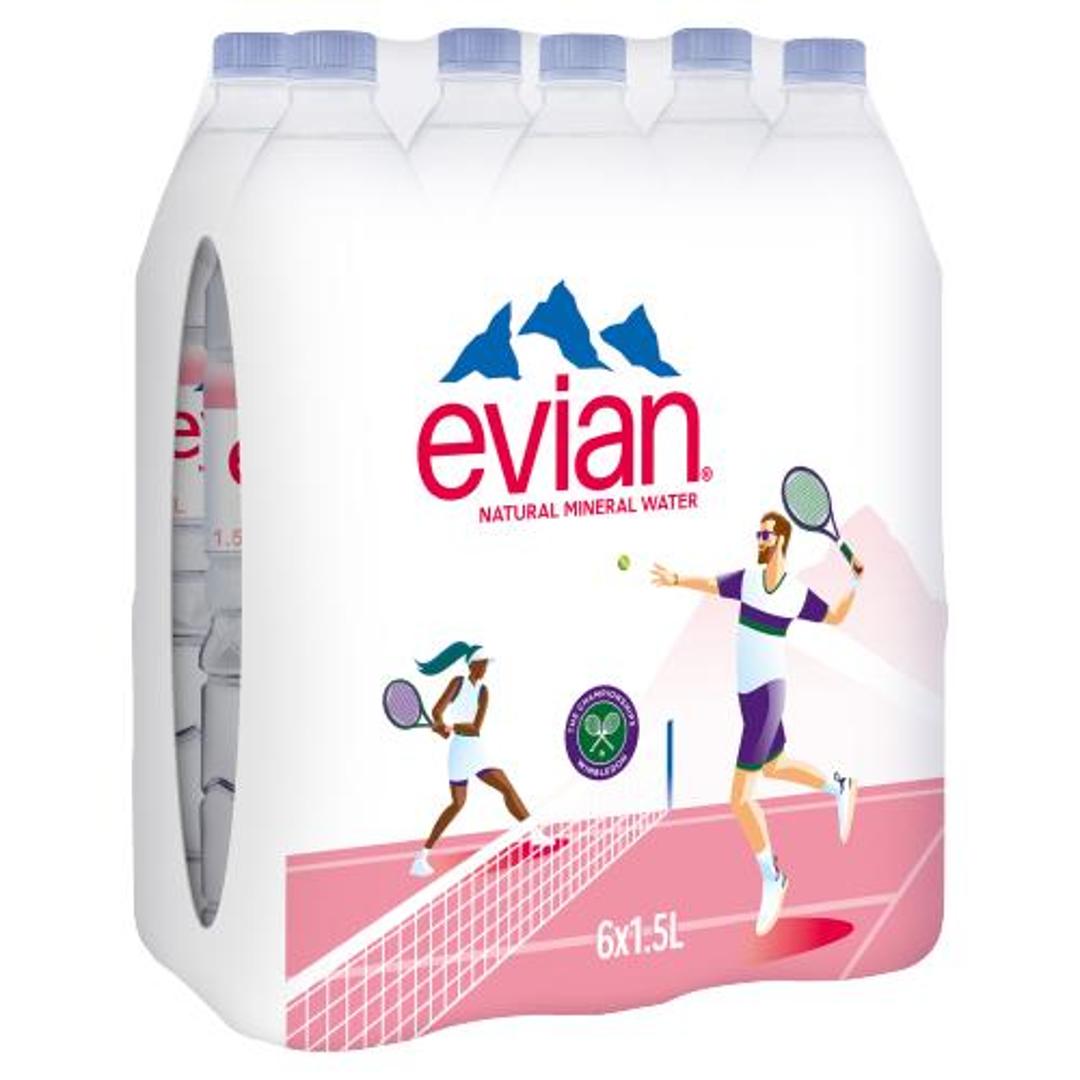 Evian Natural Mineral Water 6pk