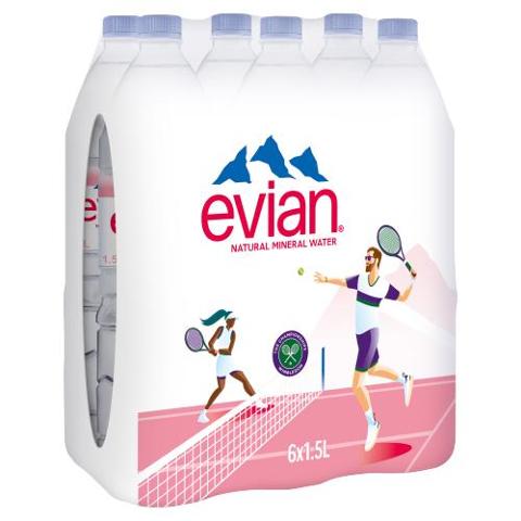 Evian Natural Mineral Water 6pk