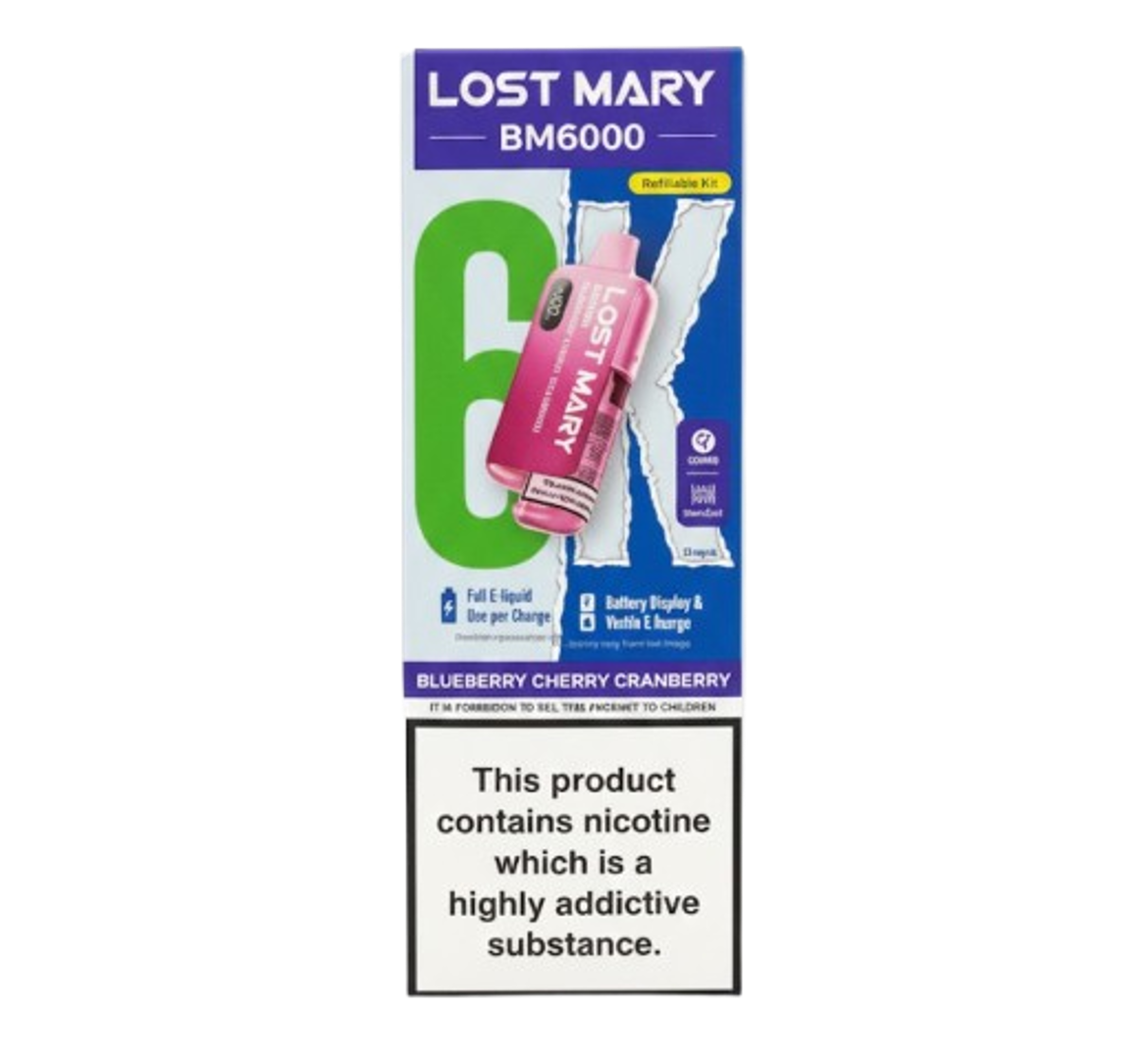 Lost Mary BM6000 Blueberry Cherry Cranberry Refillable Kit