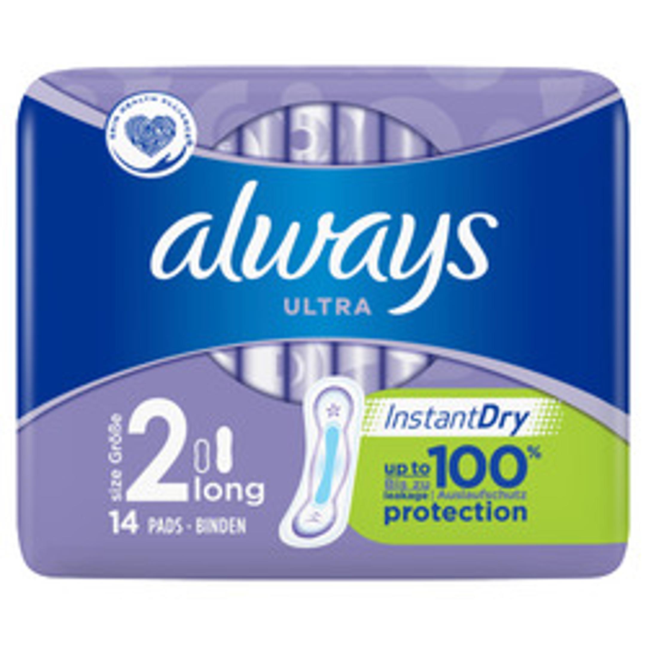 Always Ultra Long Size 2 Sanitary Towels 14pk | Nisa Local - Excel