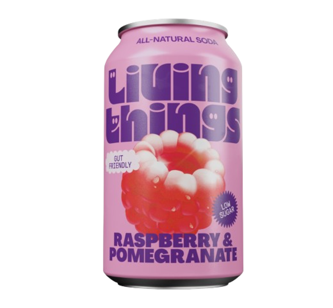 Living Things Raspberry & Pomegranate Natural Soda