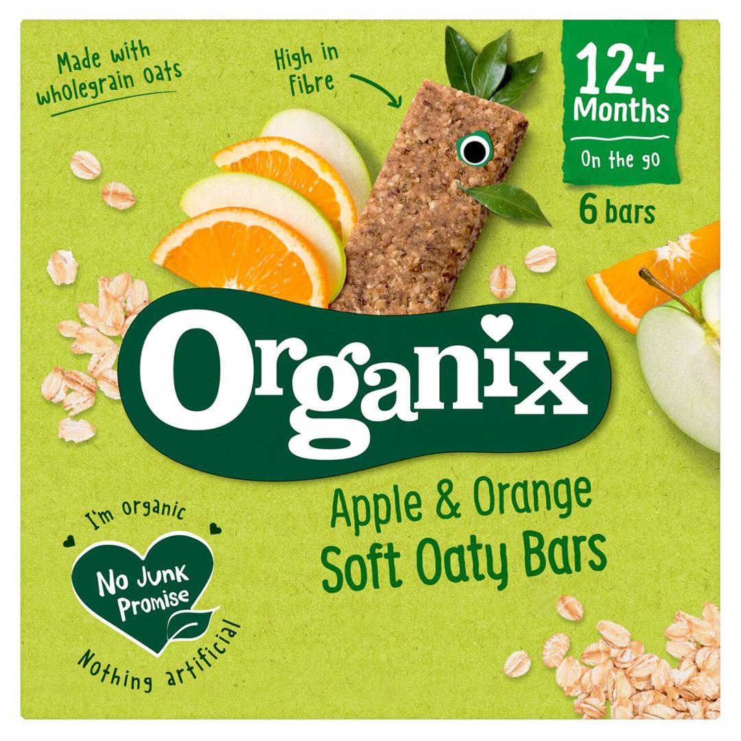Organix Apple & Orange Soft Oaty Bars 12+ Months 6pk