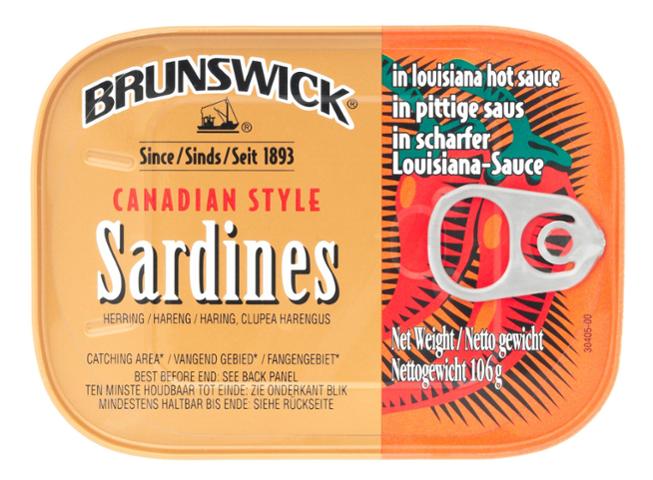 Brunswick Canadian Style Sardines in Louisiana Hot Sauce