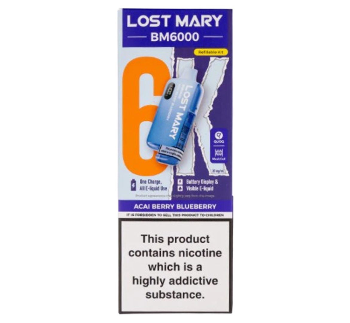 Lost Mary BM6000 Acai Berry Blueberry Refillable Kit