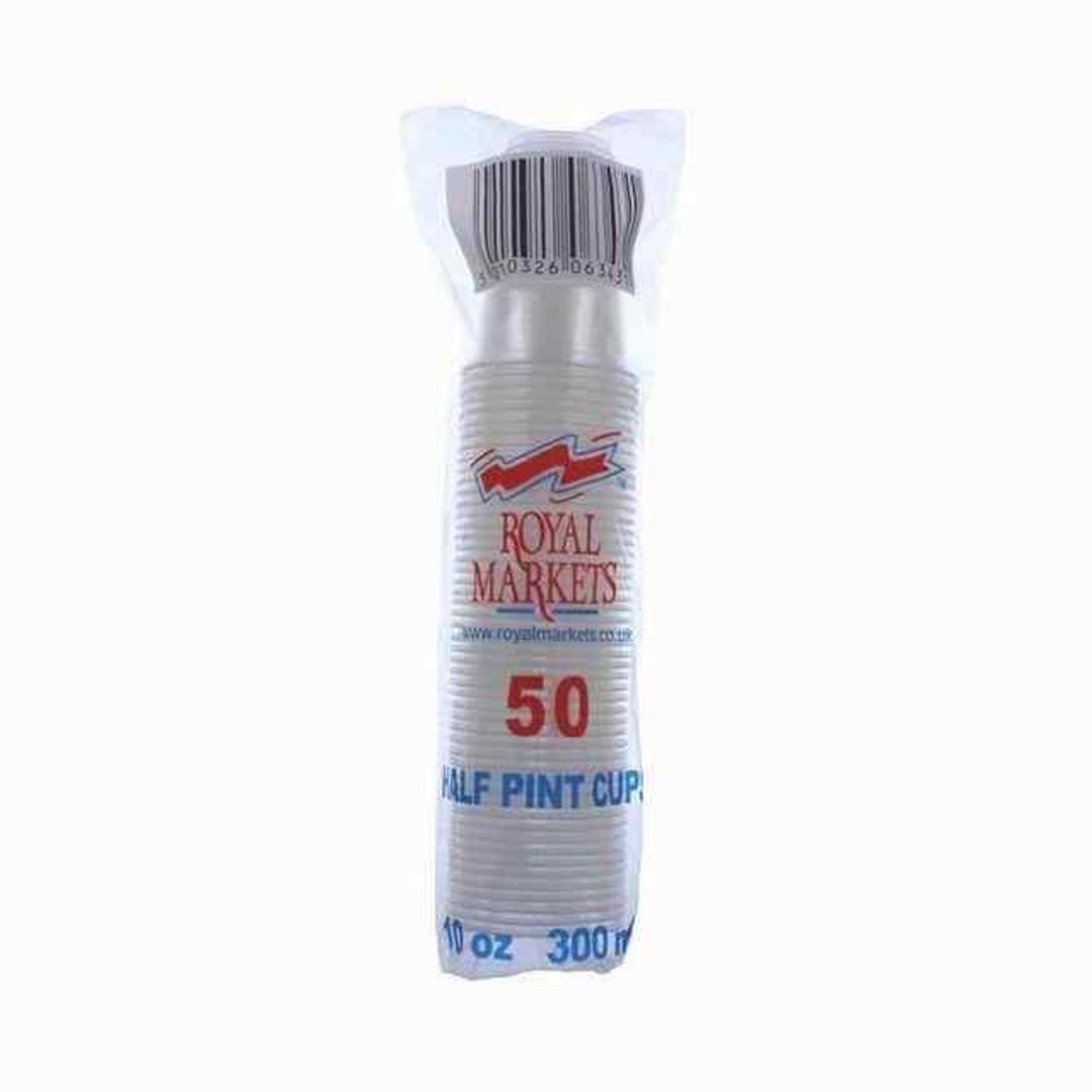 Royal Markets Clear Plastic Half Pint Cups 50pk